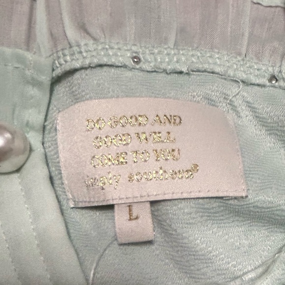 NWT Simply Southern Quilted Pearl Ruffle Dress - Mint Green Size Large - Picture 3 of 5